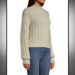 REBECCA TAYLOR CHAINETTE ALPACA WOOL SWEATER
